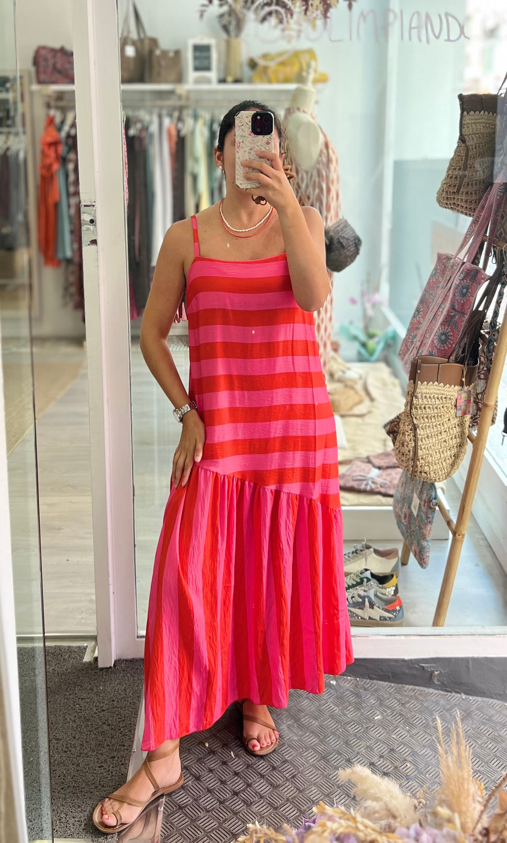 Vestido Camila Fresa