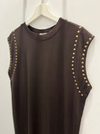 Vestido Tachas Brown