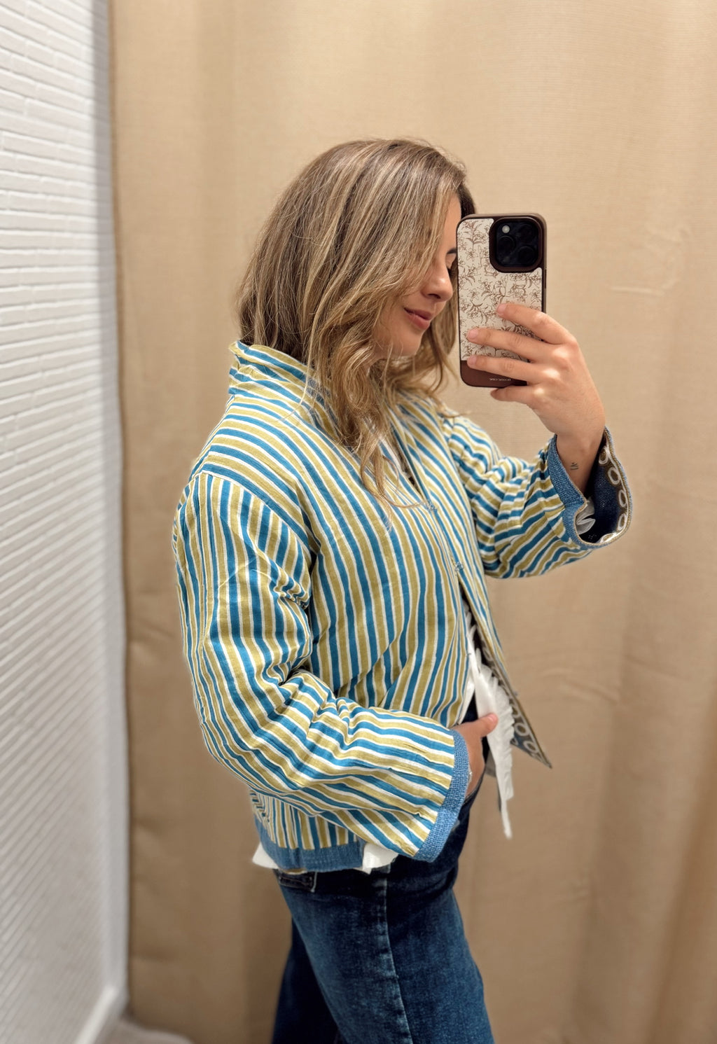 Kimono Bordado Azul
