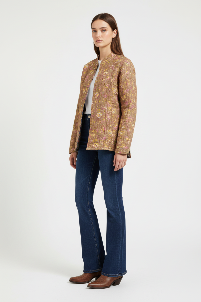 Chaqueta Reversible Cobalto & Taupe Talla L