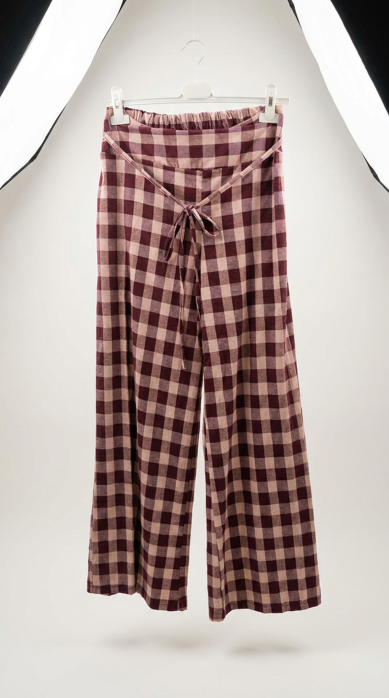 Pantalón Vichy Burgundy