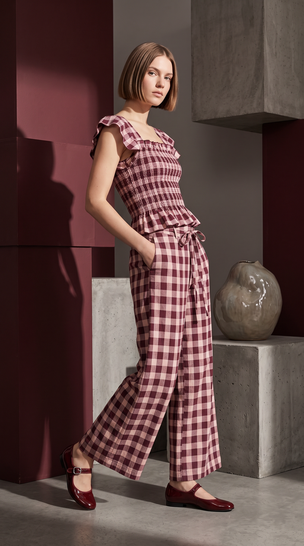 Top Vichy Burgundy