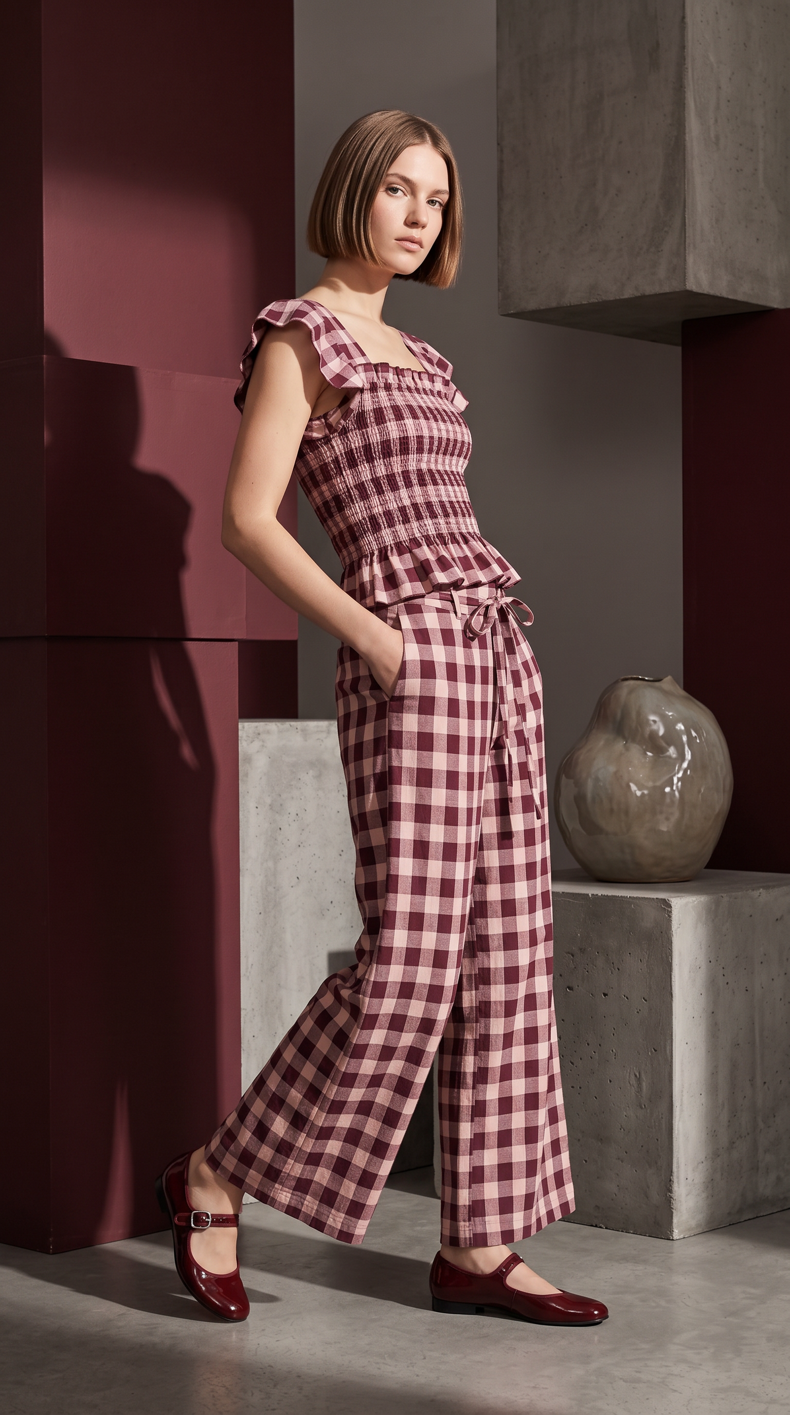 Top Vichy Burgundy