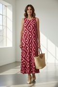 Vestido Punto Seda Fresa
