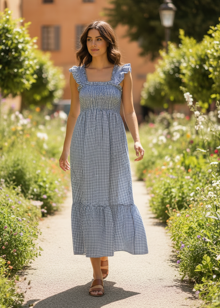 Vestido Vichy Azul