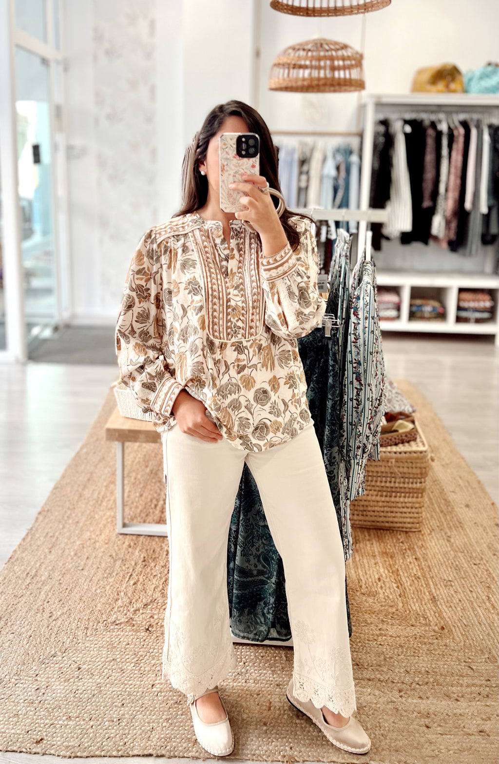 Blusa Flor Kaki