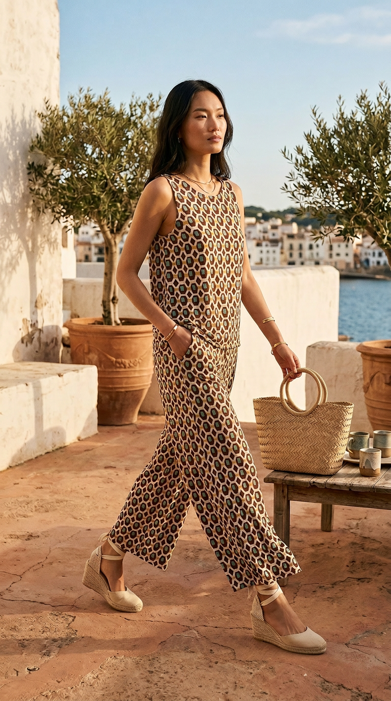 Pantalón Punto Seda Marrón