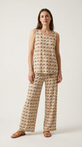 Pantalón Punto Seda Beige