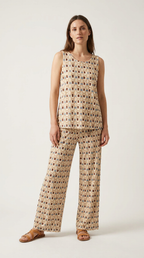 Pantalón Punto Seda Beige