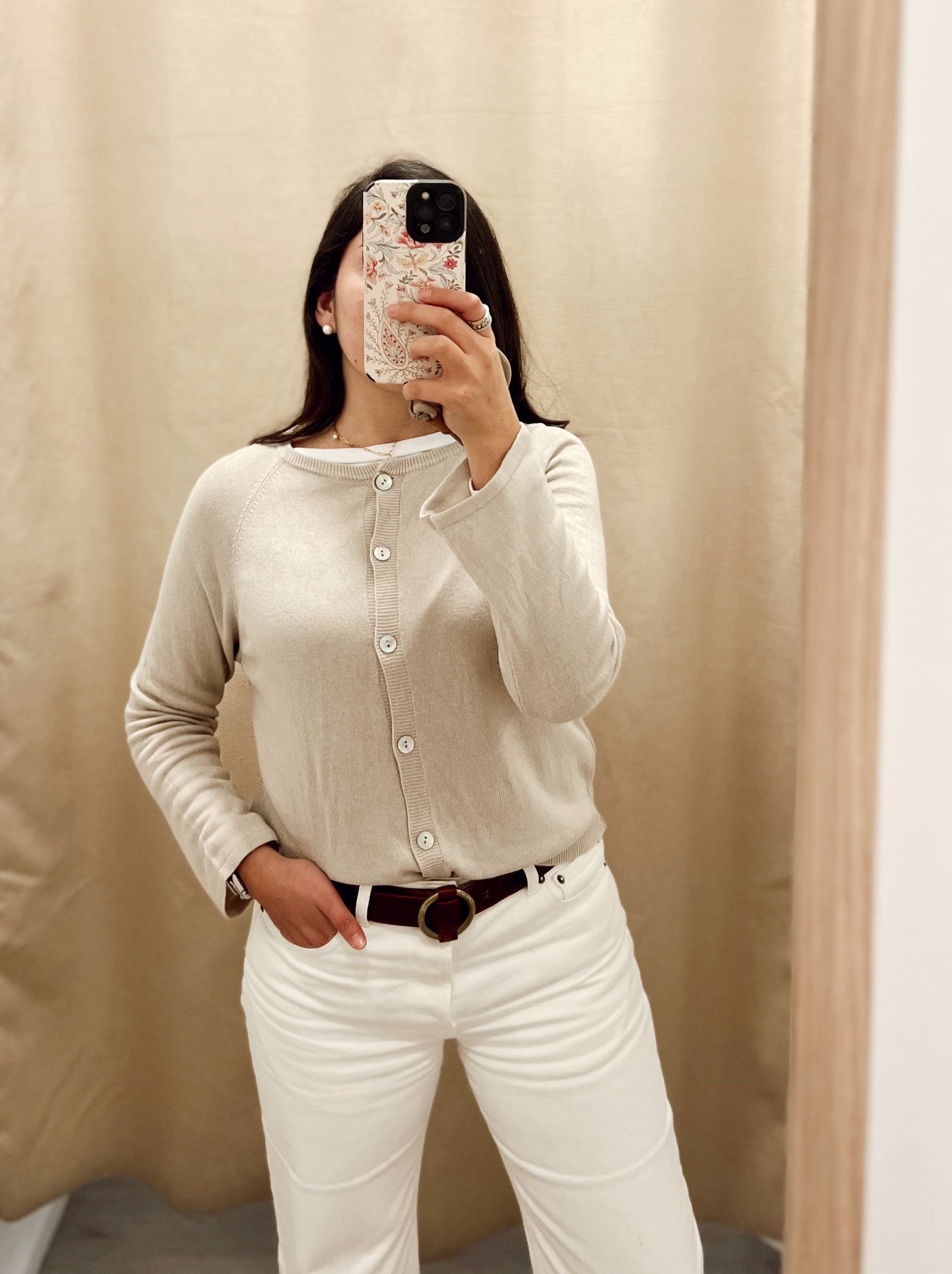 Cárdigan Punto Beige