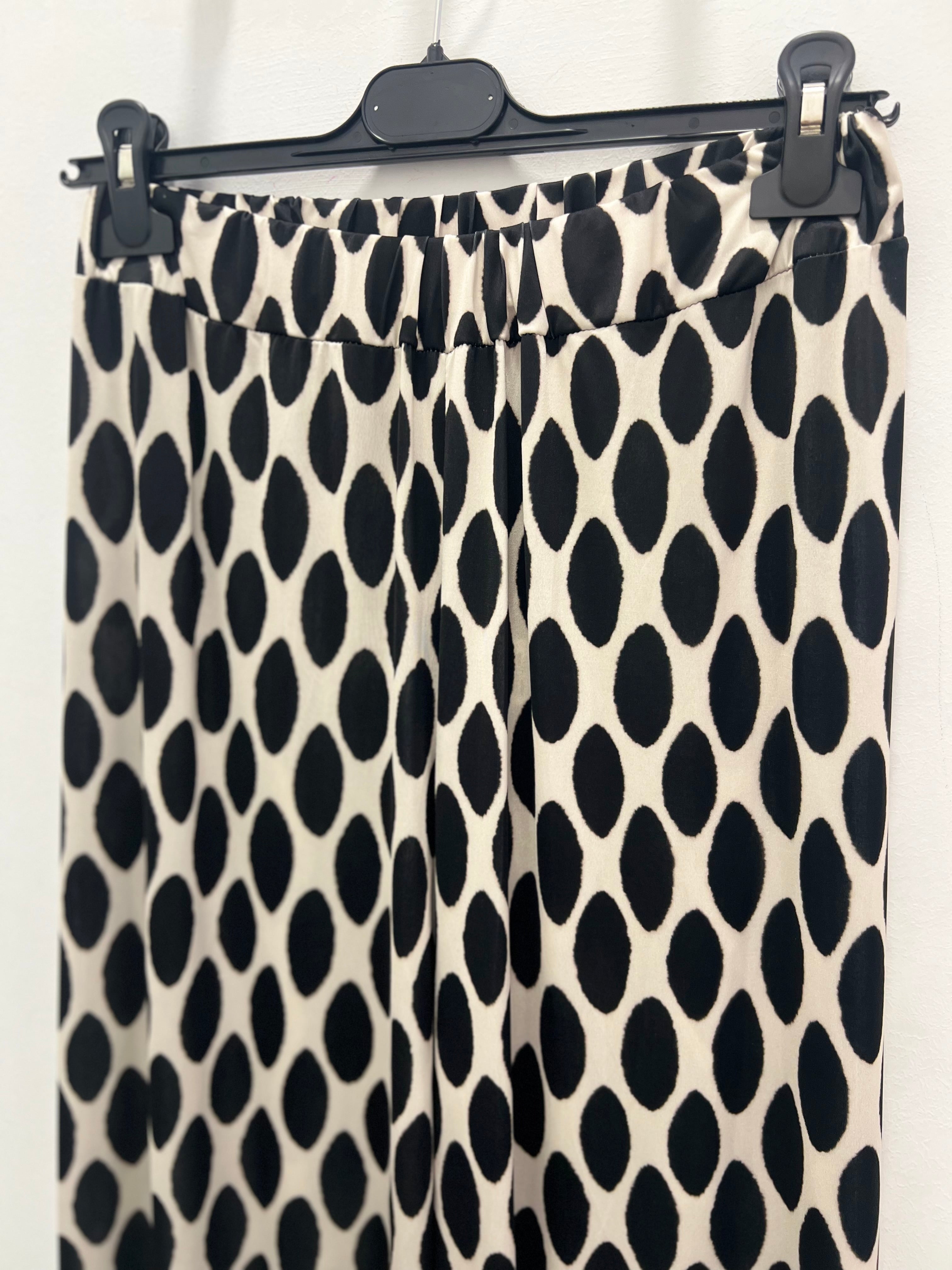 Pantalón Punto Seda Negro & Beige