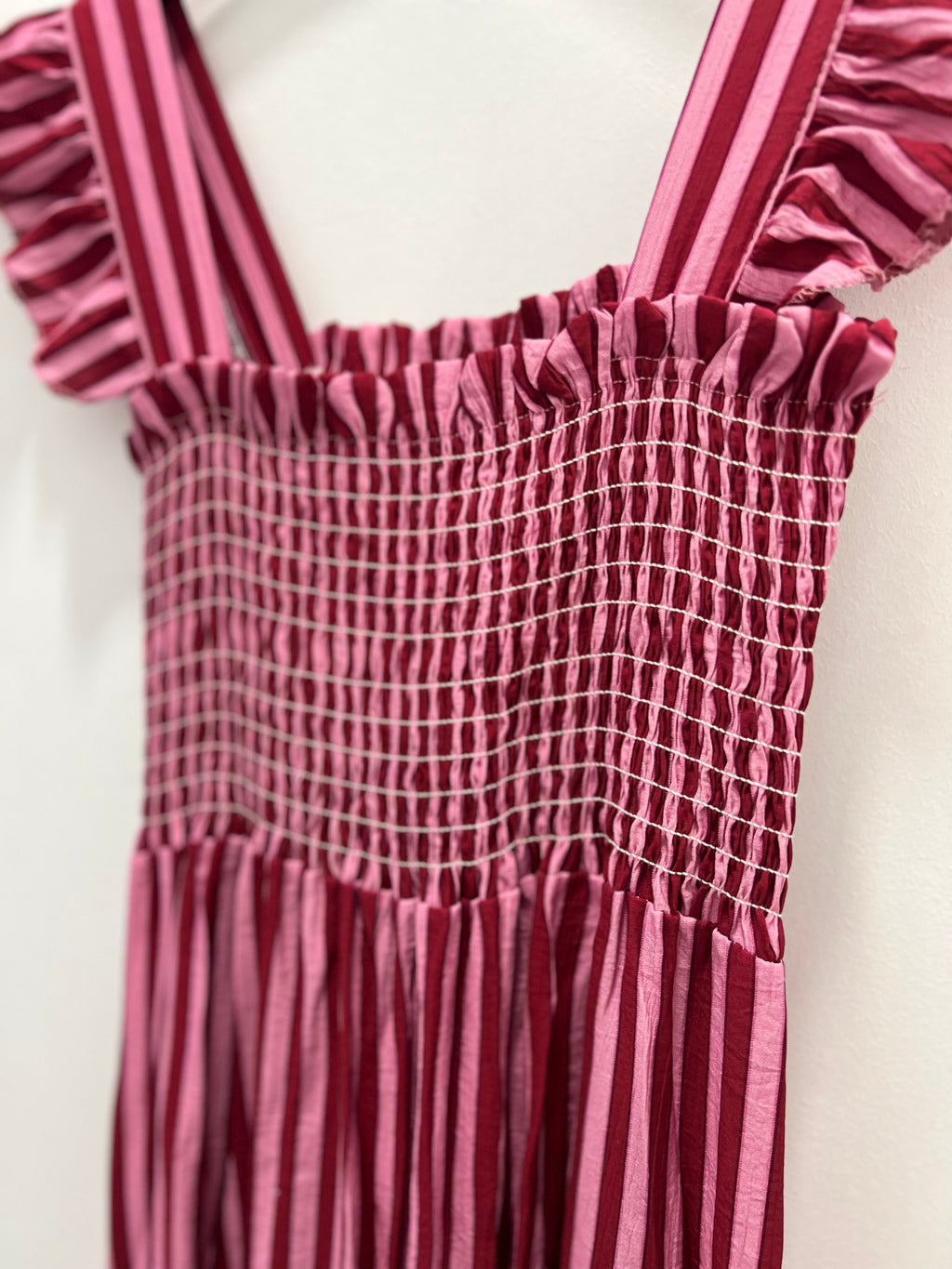Vestido Rayas Fresa