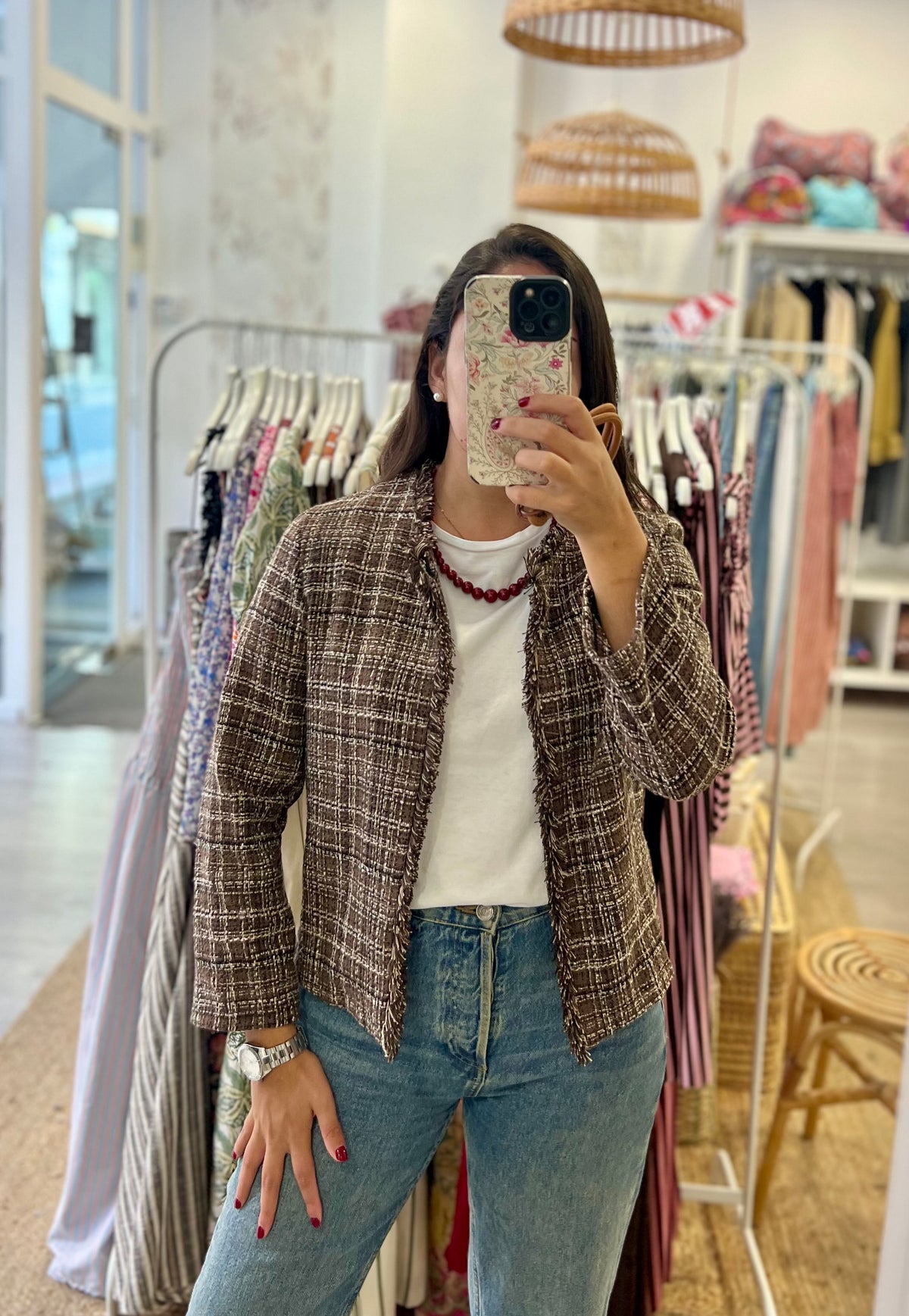 Chaqueta Tweed Marrón