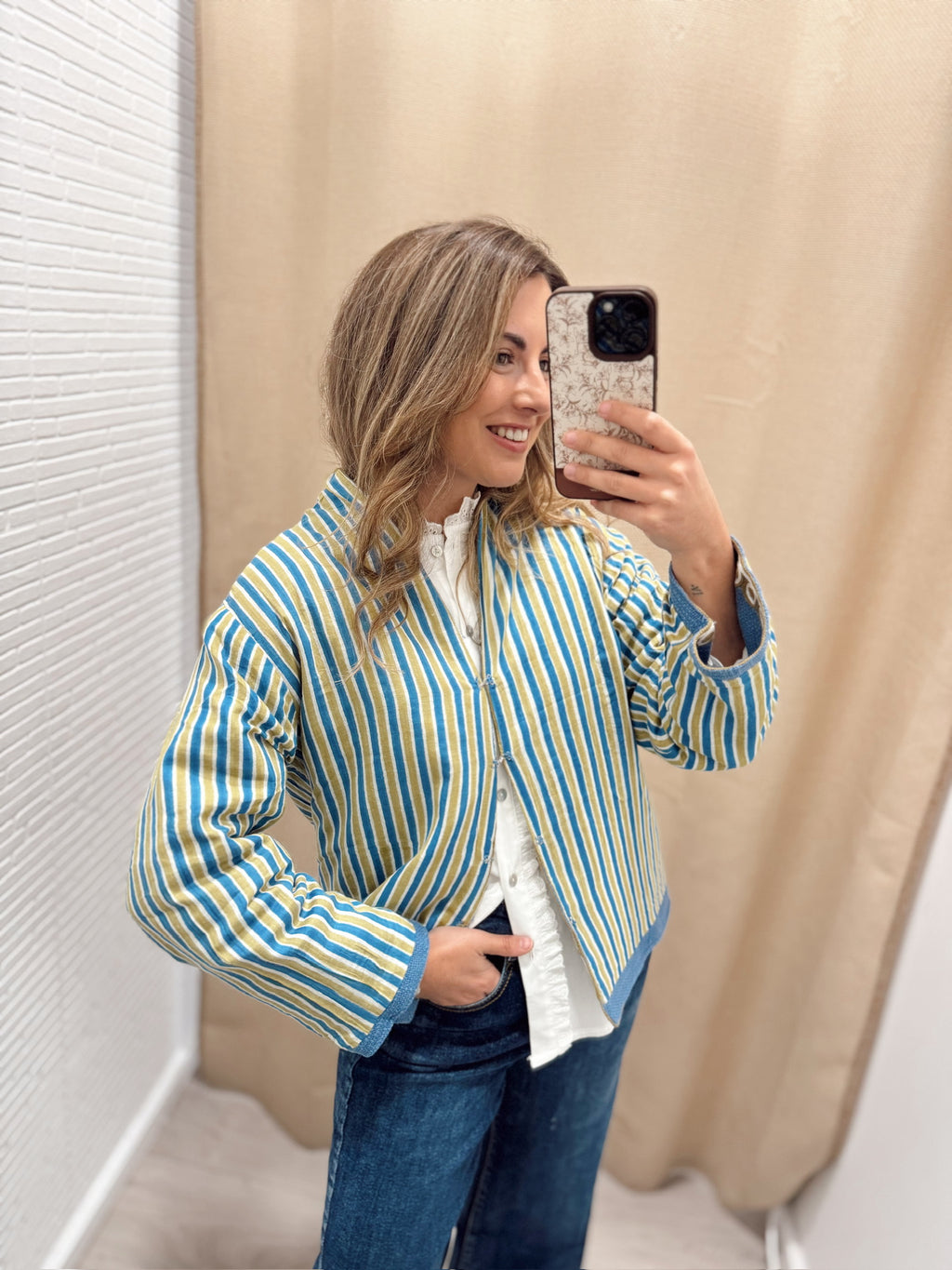 Kimono Bordado Azul