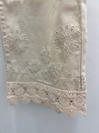 Pantalón Beige Puntilla