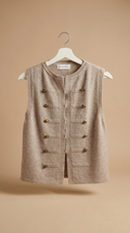 Chaleco Punto Botones Beige