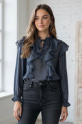 Blusa Volantes Tencel