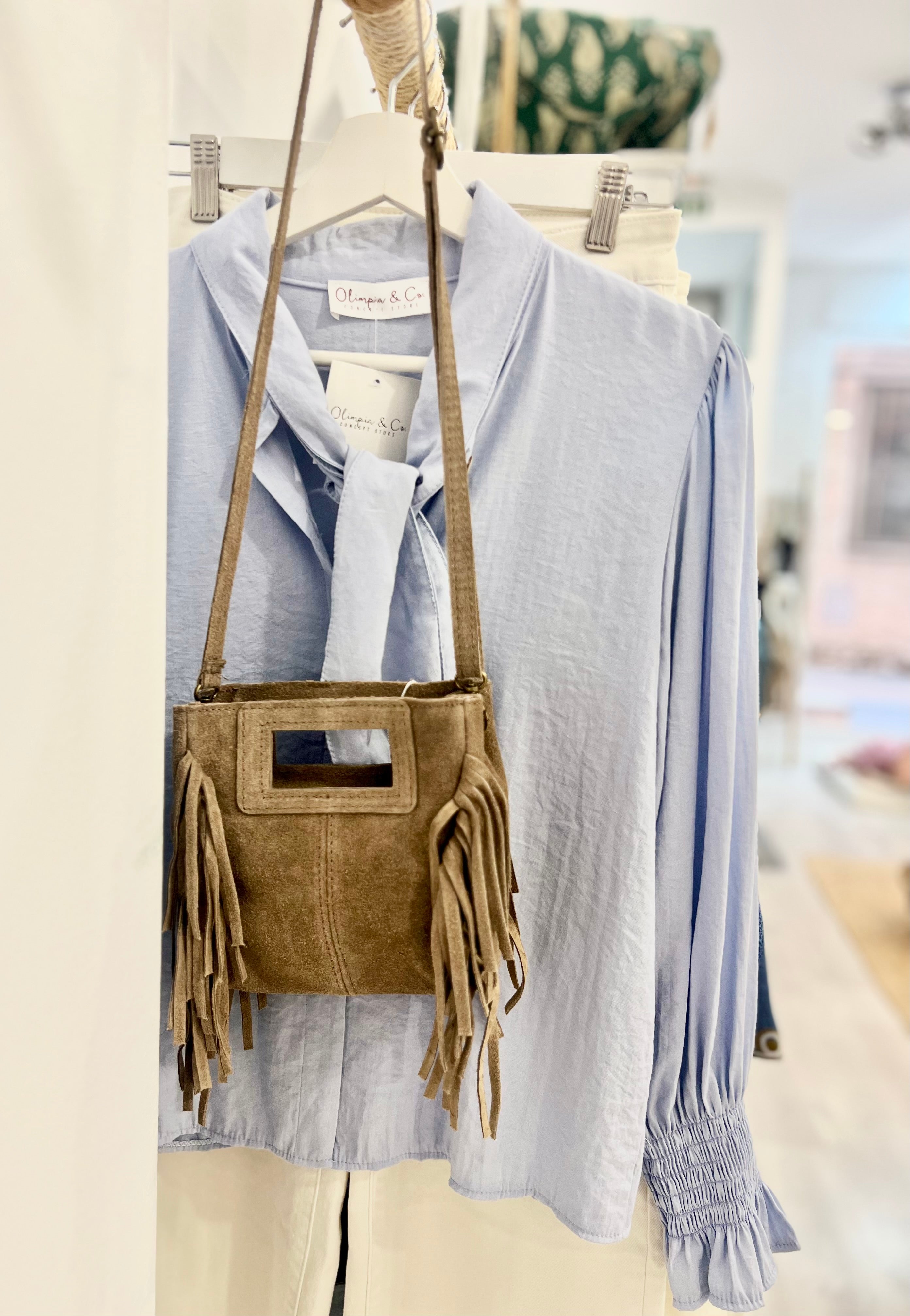 Bolso Flecos Mini Taupe