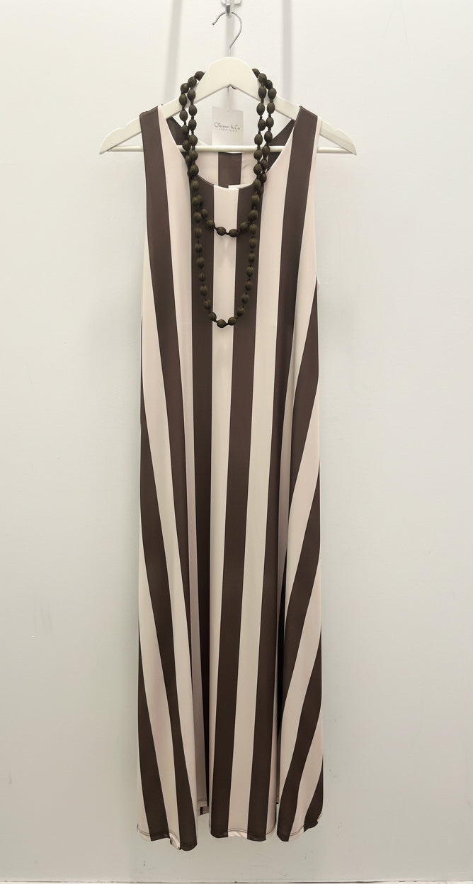 Vestido Punto Seda Kaki