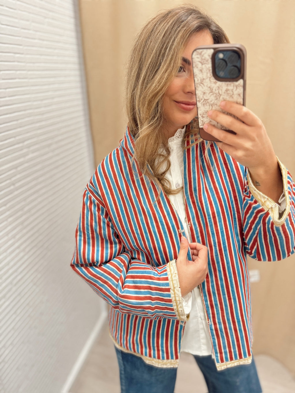 Kimono Bordado Beige