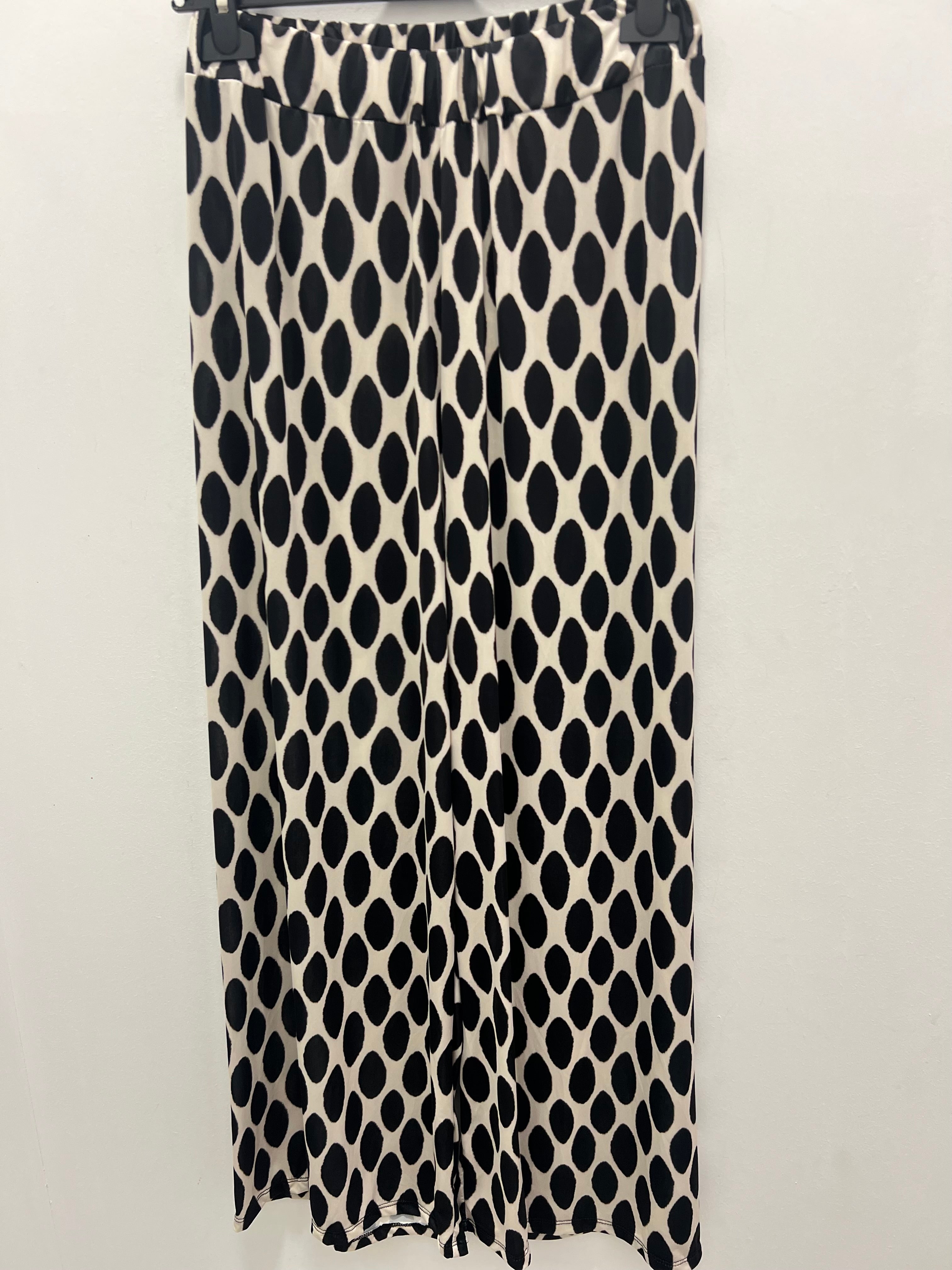 Pantalón Punto Seda Negro & Beige