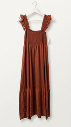 Vestido Frunce Puntilla Caldera