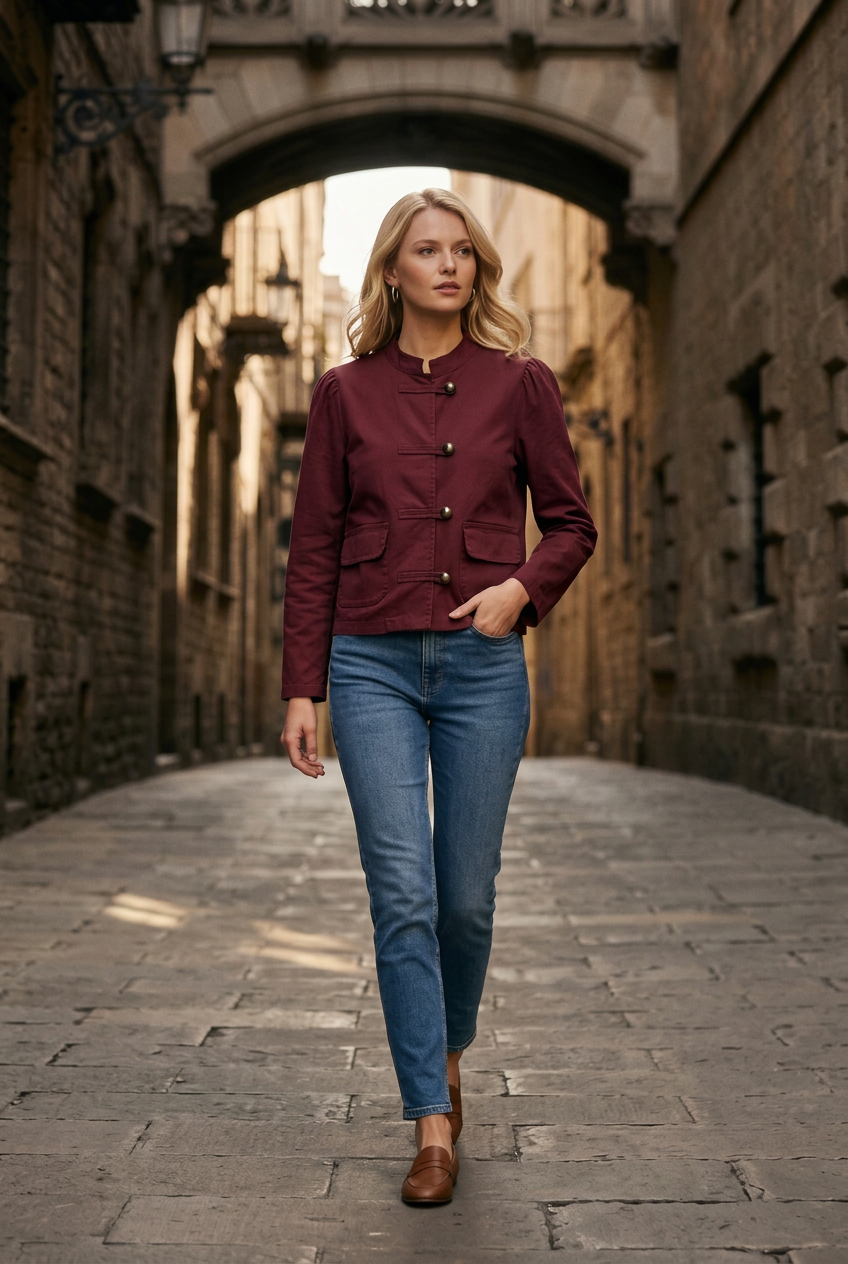 Chaqueta Militar Burgundy