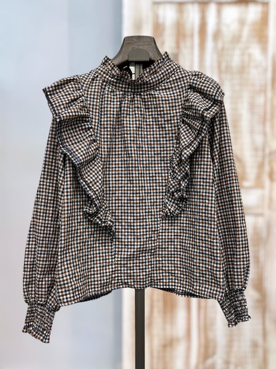 Blusa Vichy Chimenea Marino