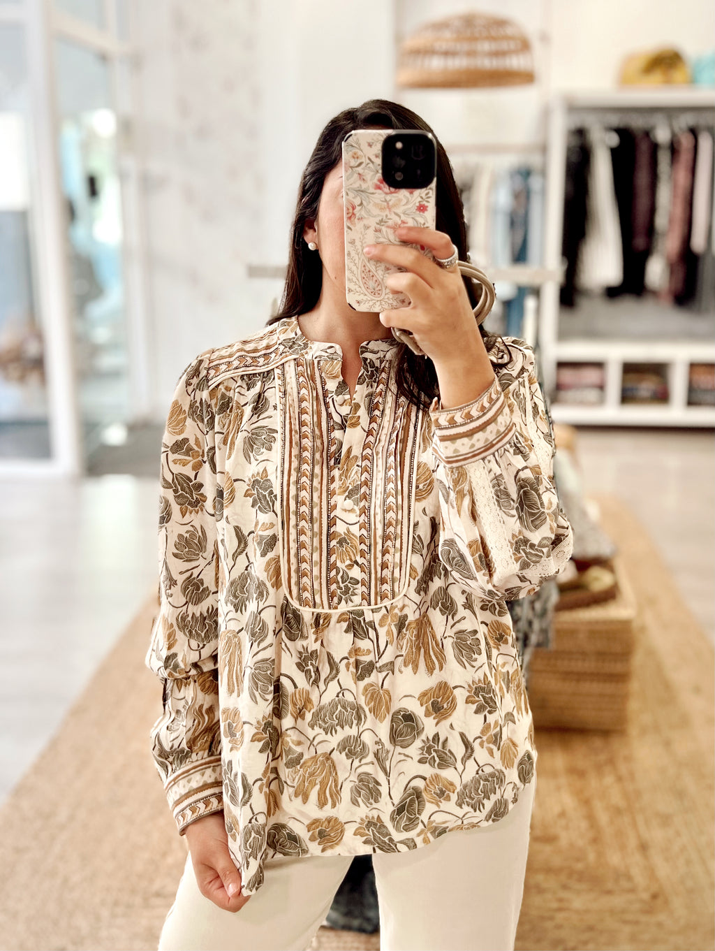 Blusa Flor Kaki
