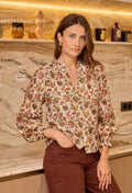 Blusa Flores Kaki