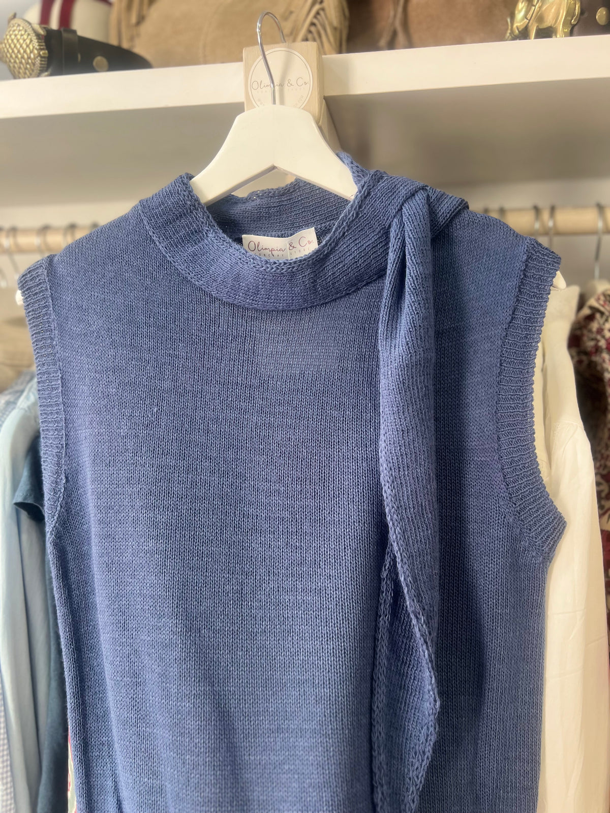 Chaleco Punto Lazada Azul