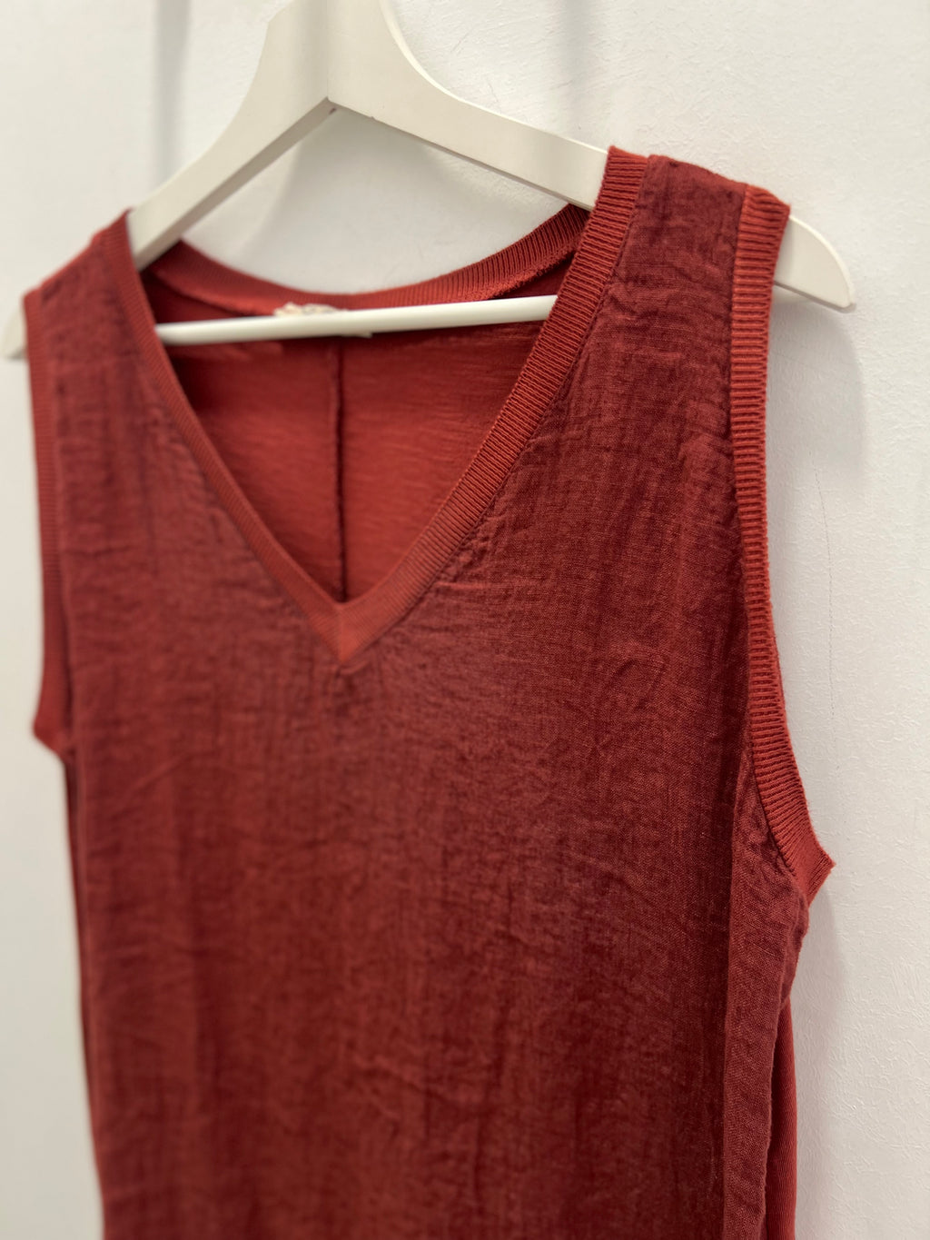 Vestido Lino Mahón Teja