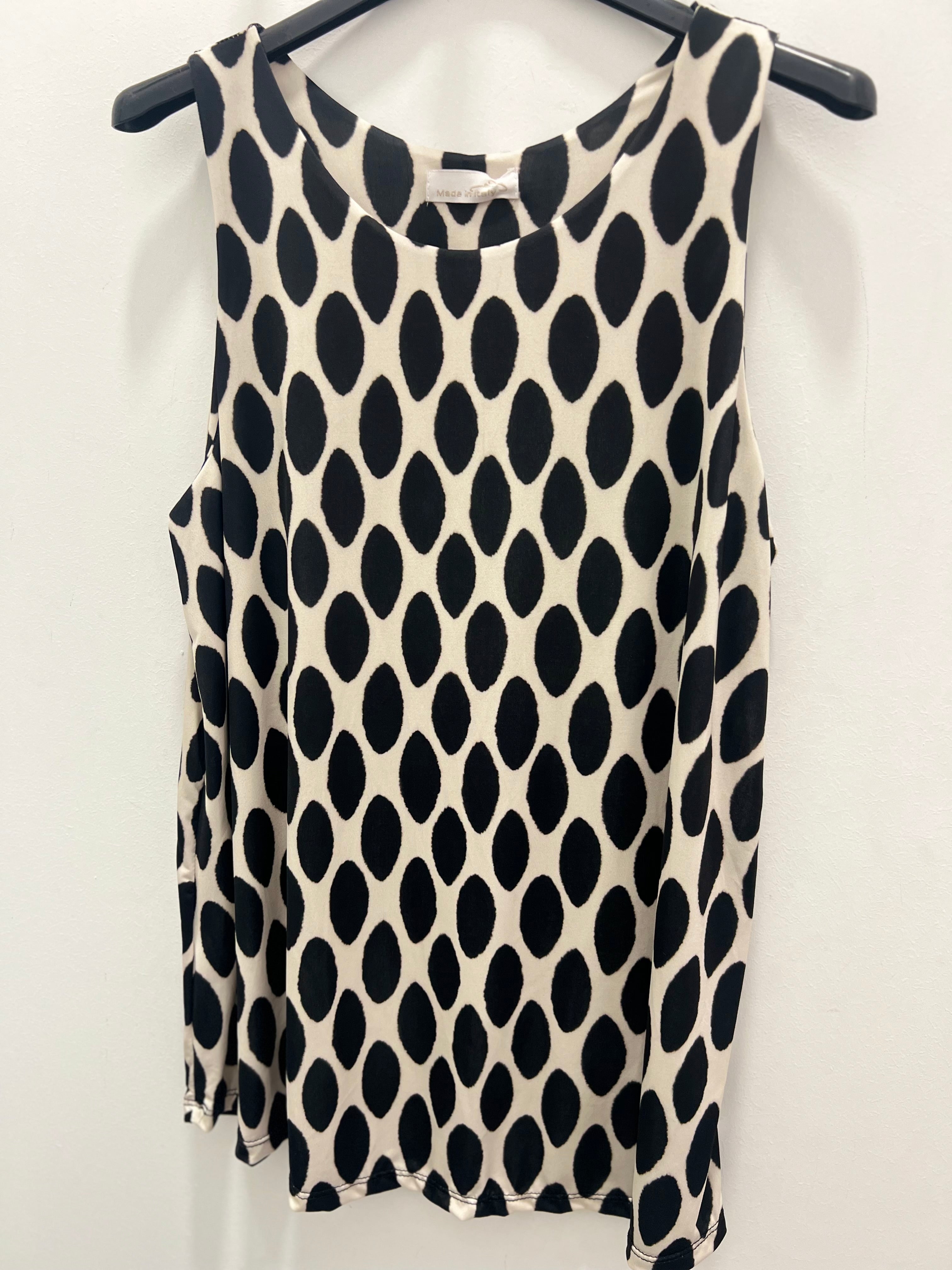 Top Punto Seda Negro & Beige