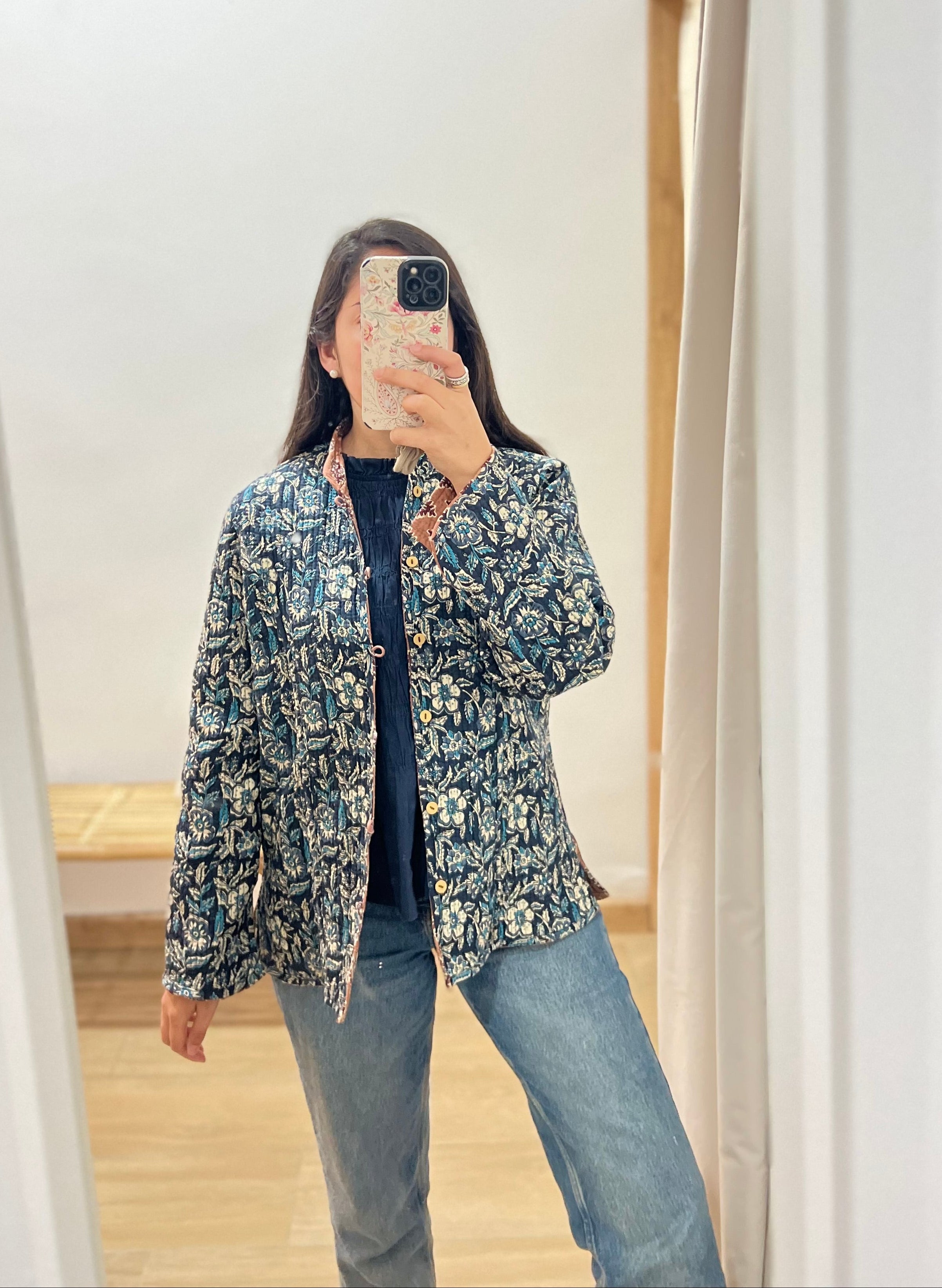 Chaqueta Reversible Marino & Nude Talla XL