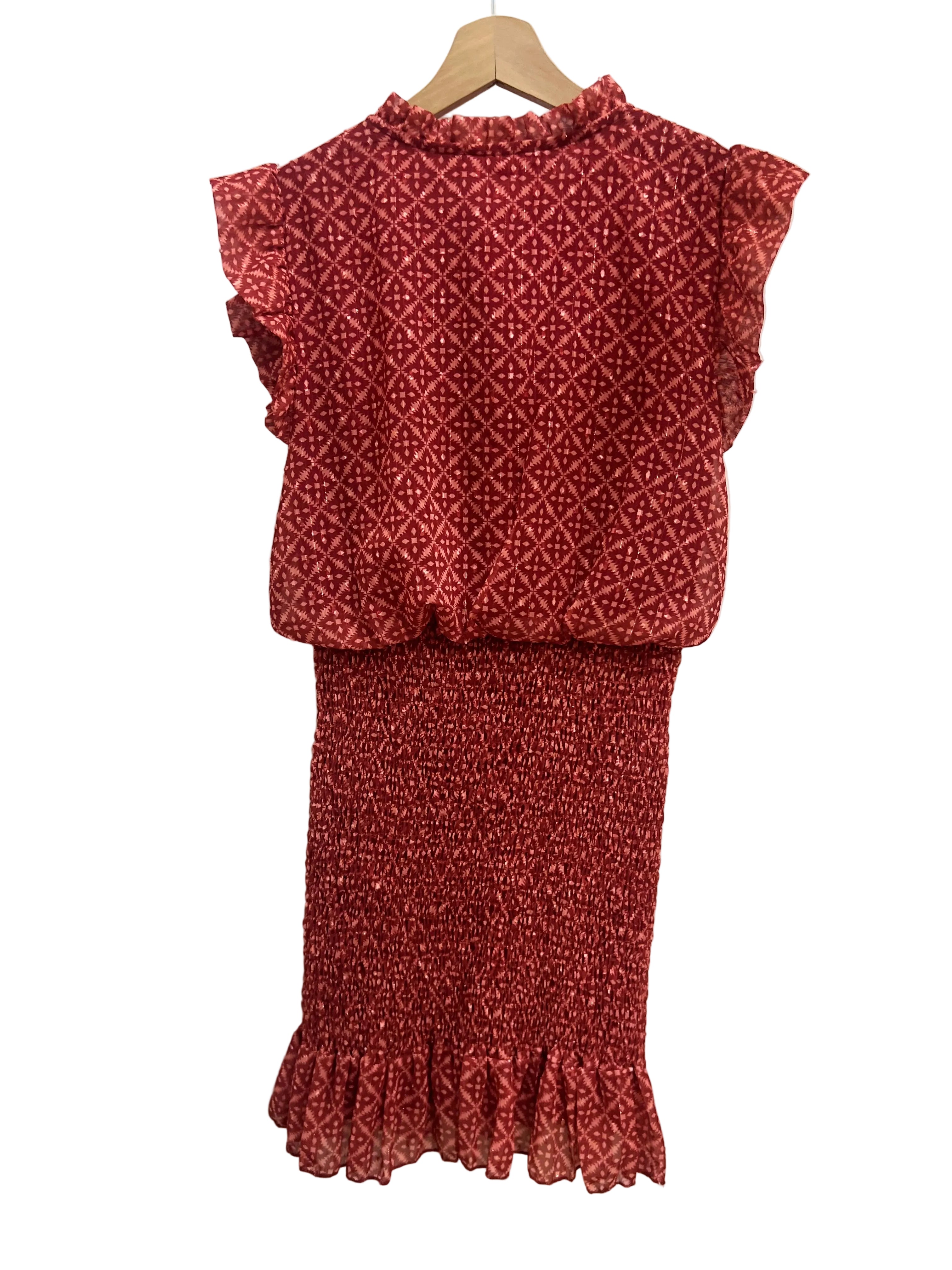 Vestido Print Gasa Coral