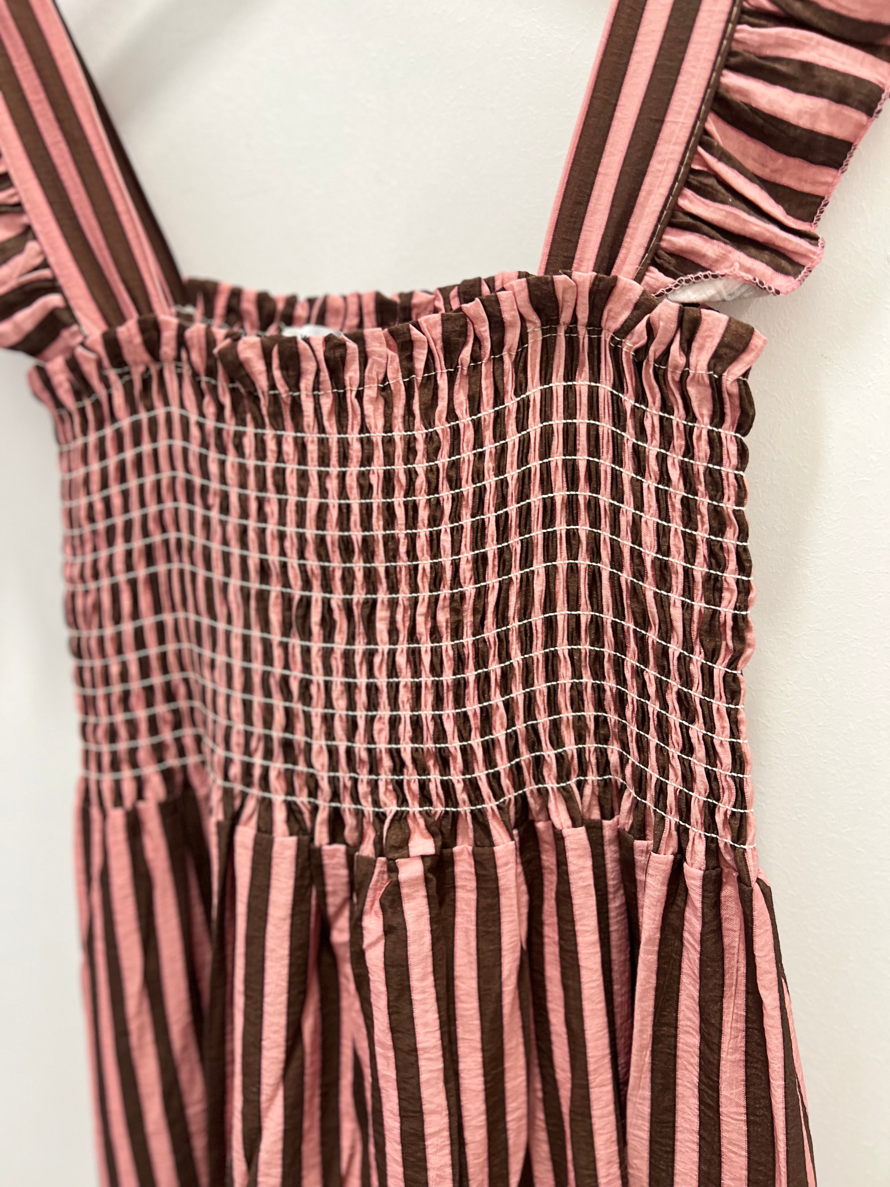 Vestido Rayas Choco & Rosa