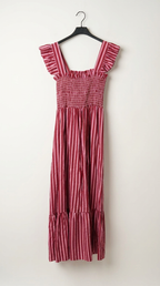 Vestido Rayas Fresa