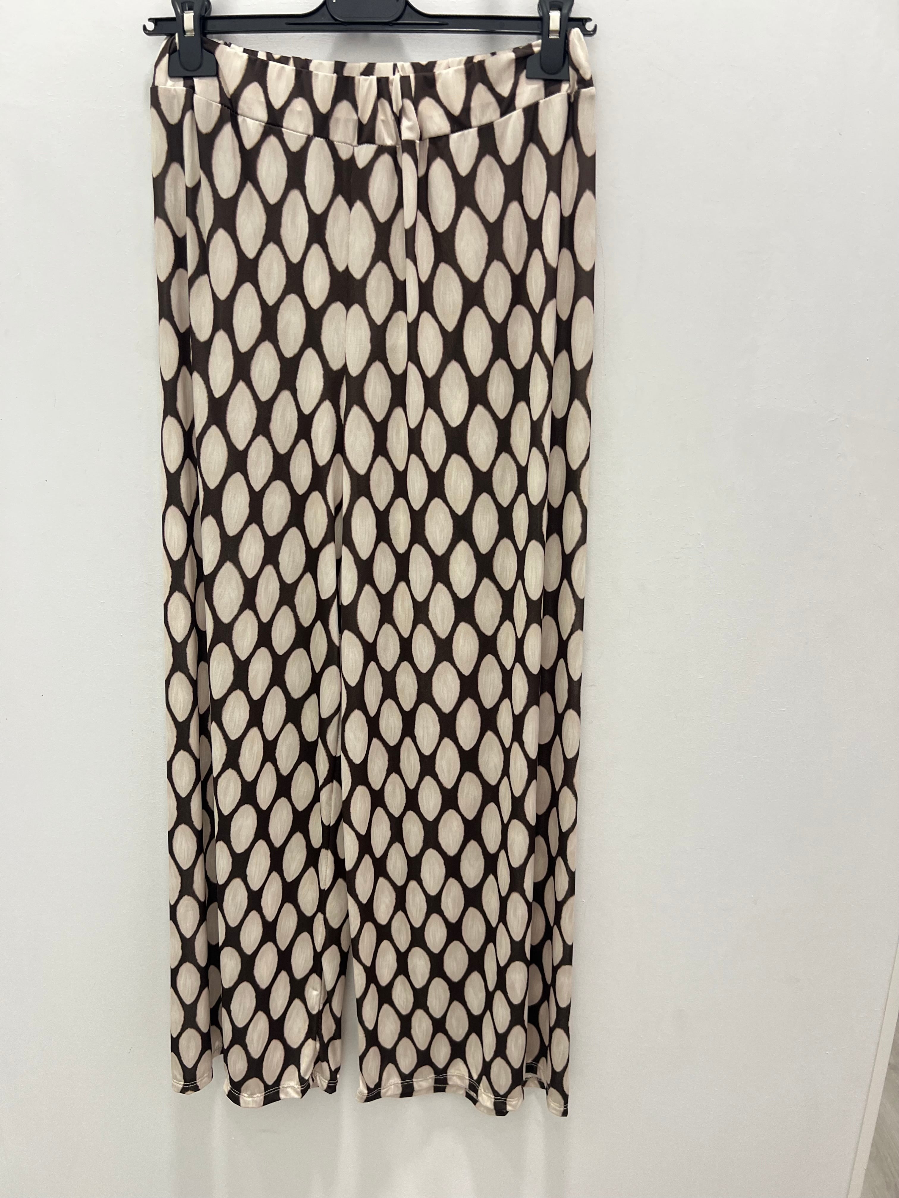 Pantalón Punto Seda Marrón & Beige