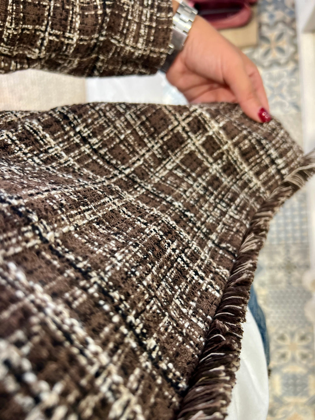 Chaqueta Tweed Marrón