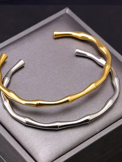 Brazalete Bambú Plata