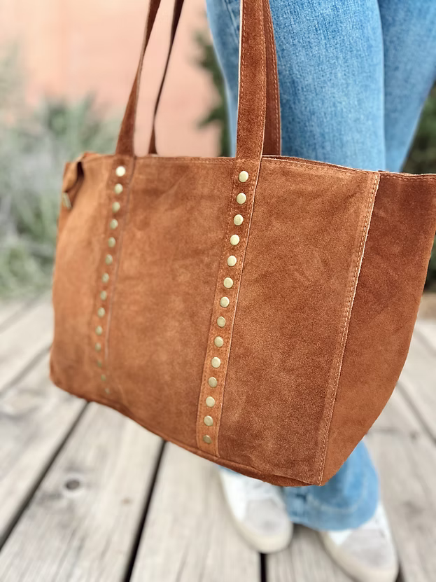 Bolso Shopper Tachas Camel