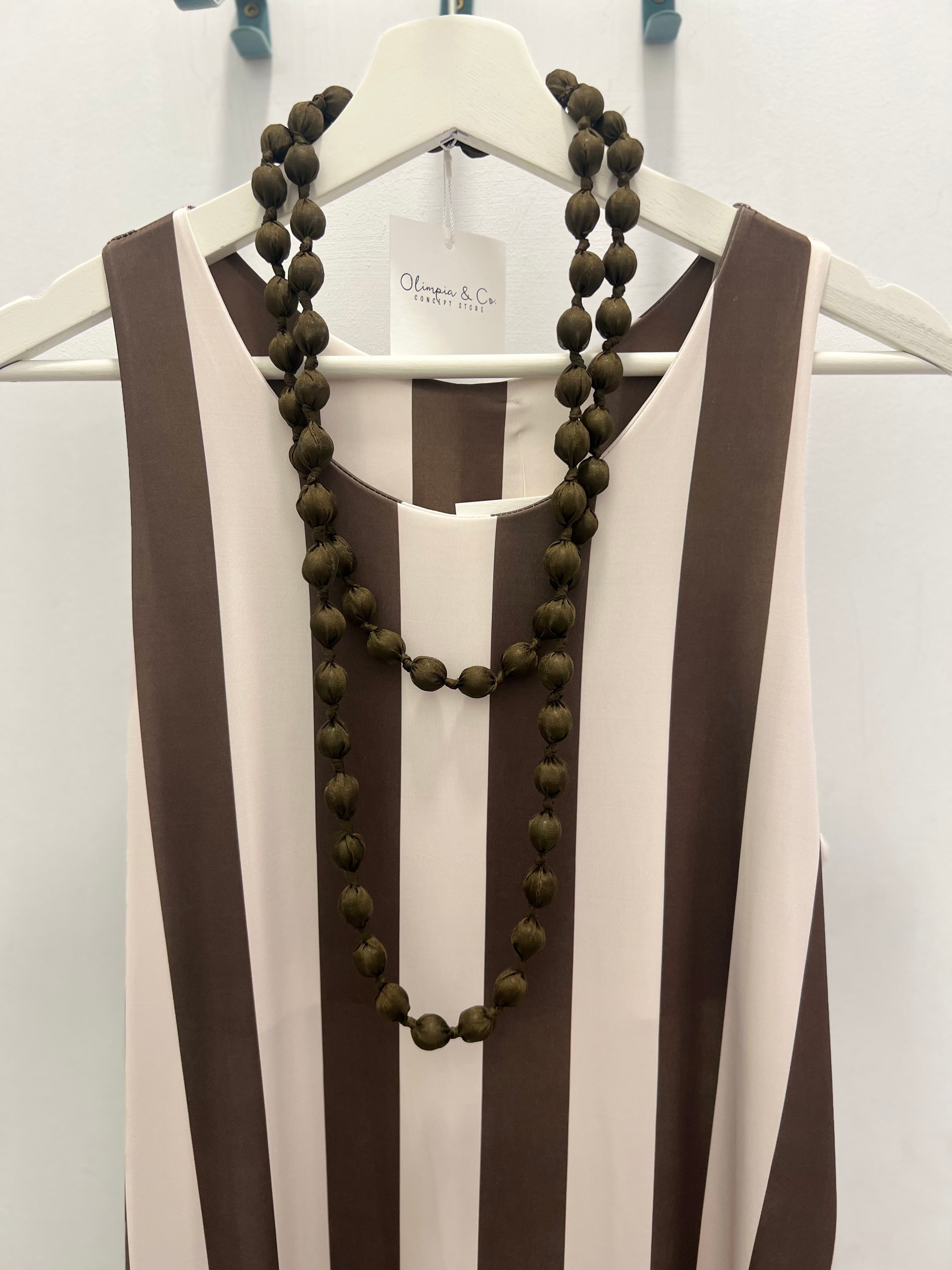 Vestido Punto Seda Kaki
