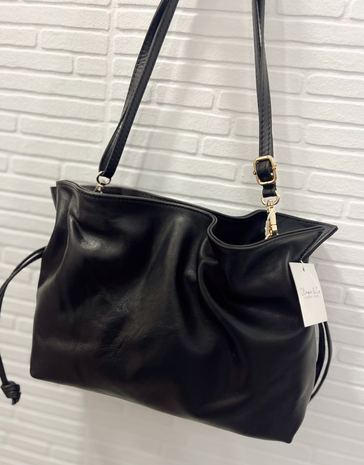 Bolso Piel Saco Negro