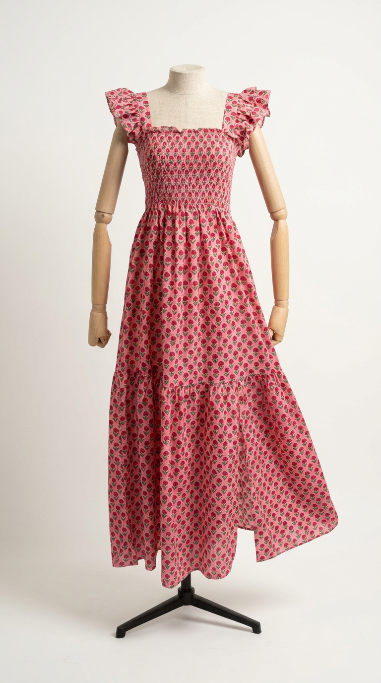 Vestido Block Print Rosa