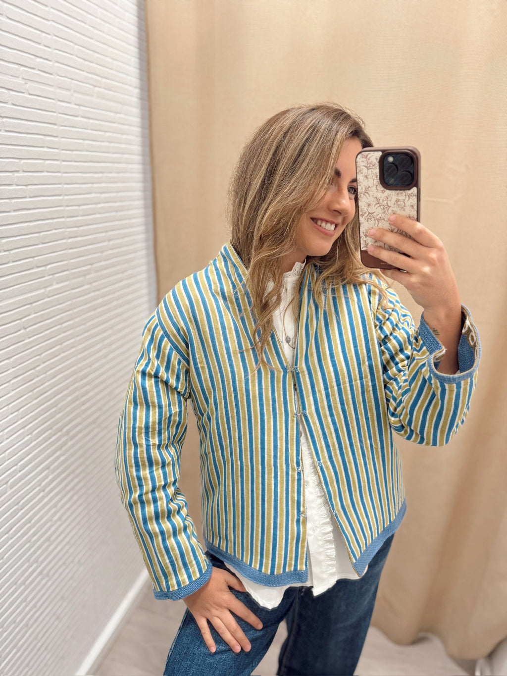 Kimono Bordado Azul