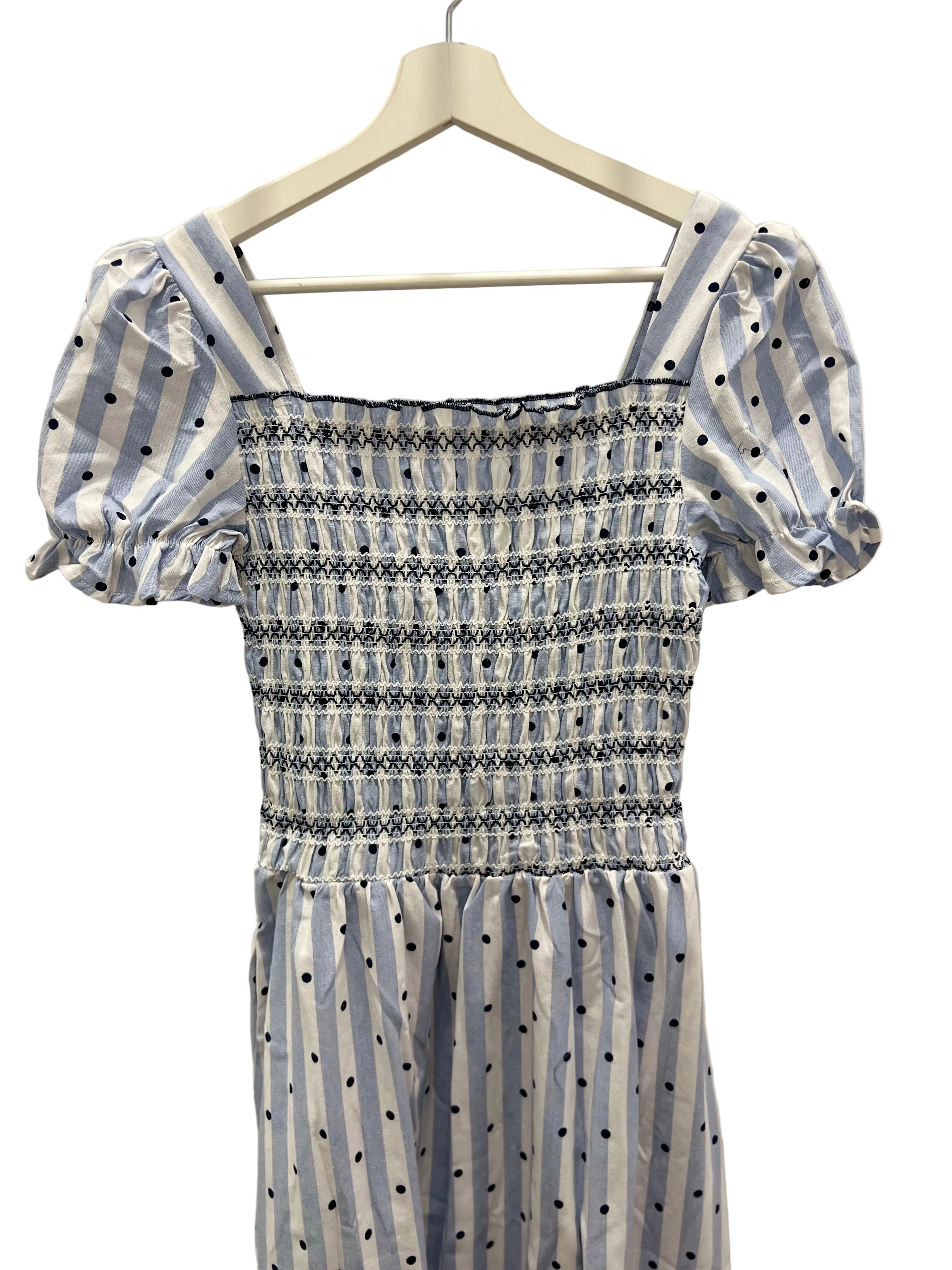 Vestido Topos Azul