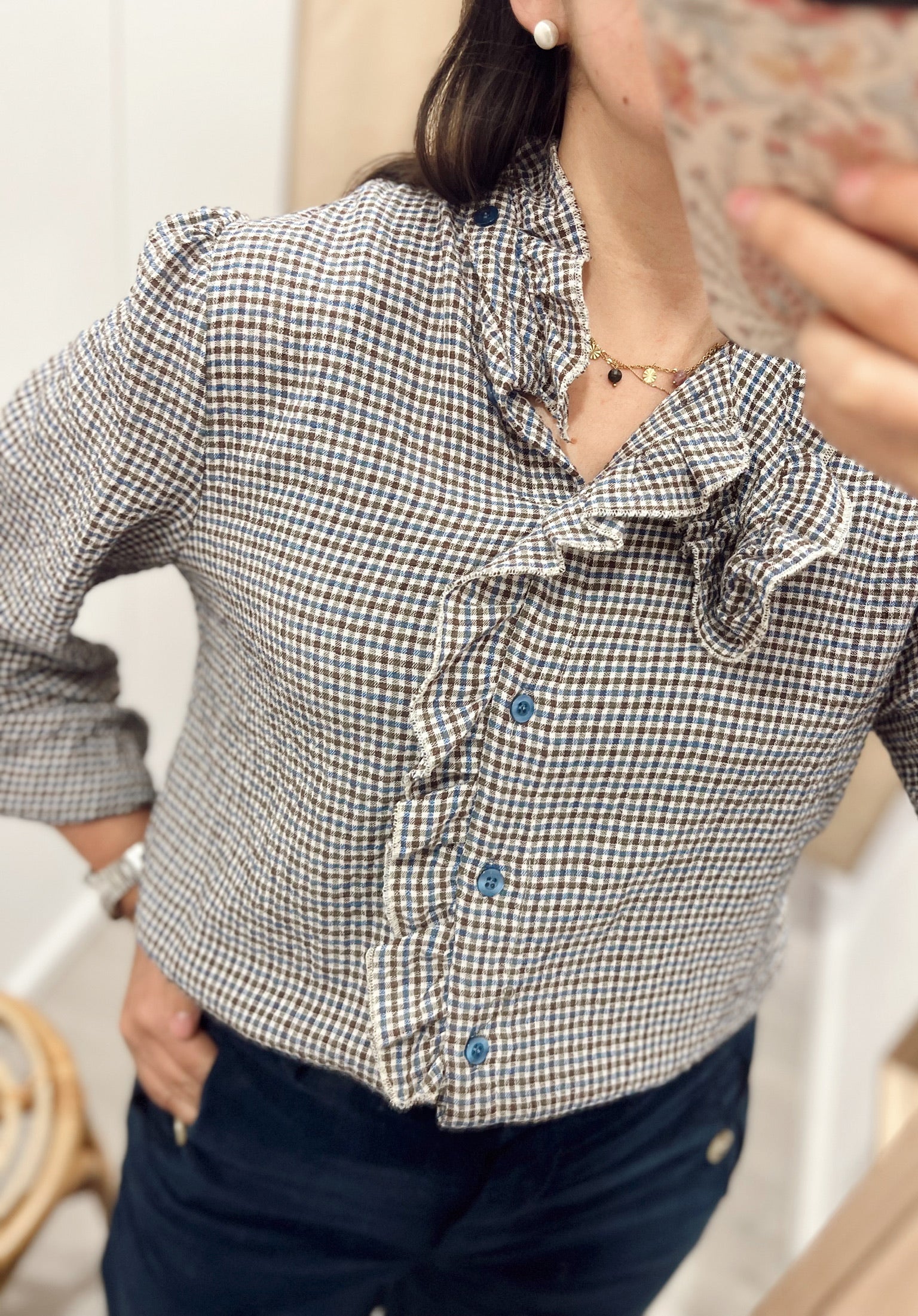 Blusa Martina Vichy Azul