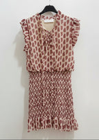 Vestido Print Gasa Crudo