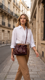 Bolso Piel Saco Burgundy