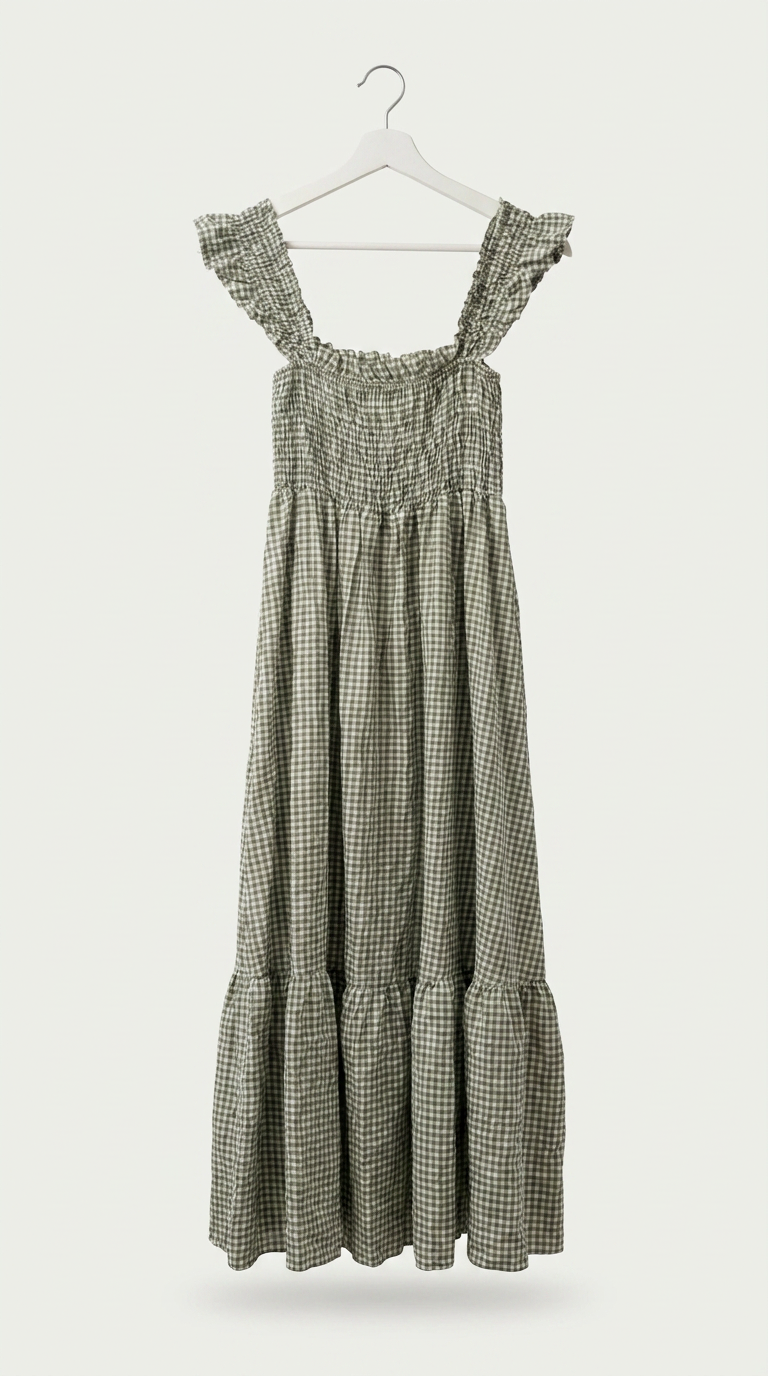 Vestido Vichy Kaki